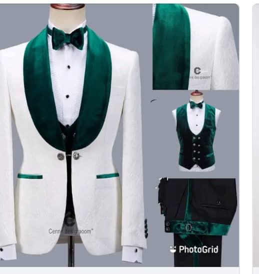 white green tux
